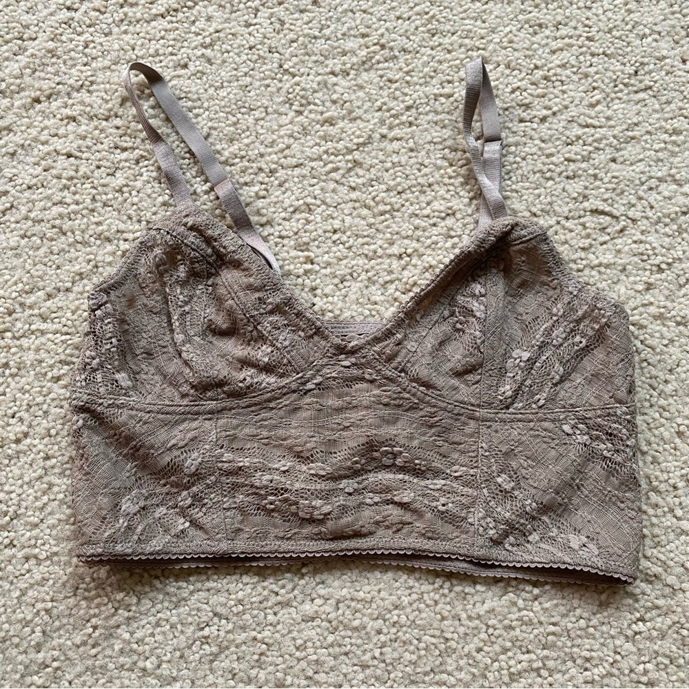 Free People Intimately Lace Bralette Size Small S Boho Green Feminine Bohemian